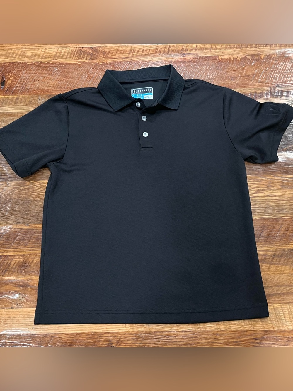 PGA TOUR Airflux Boys Golf Shirt, Size LG - 14/16 Black